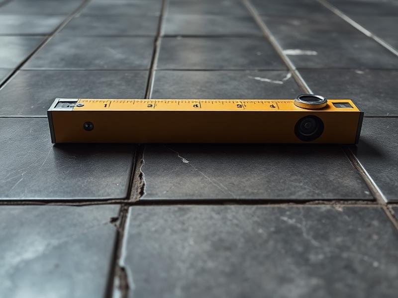 Uneven tiled floor with visible lippage between tiles