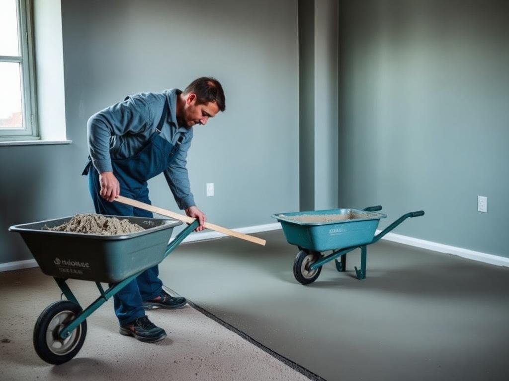 Sand and cement screeding a floor in Sydney