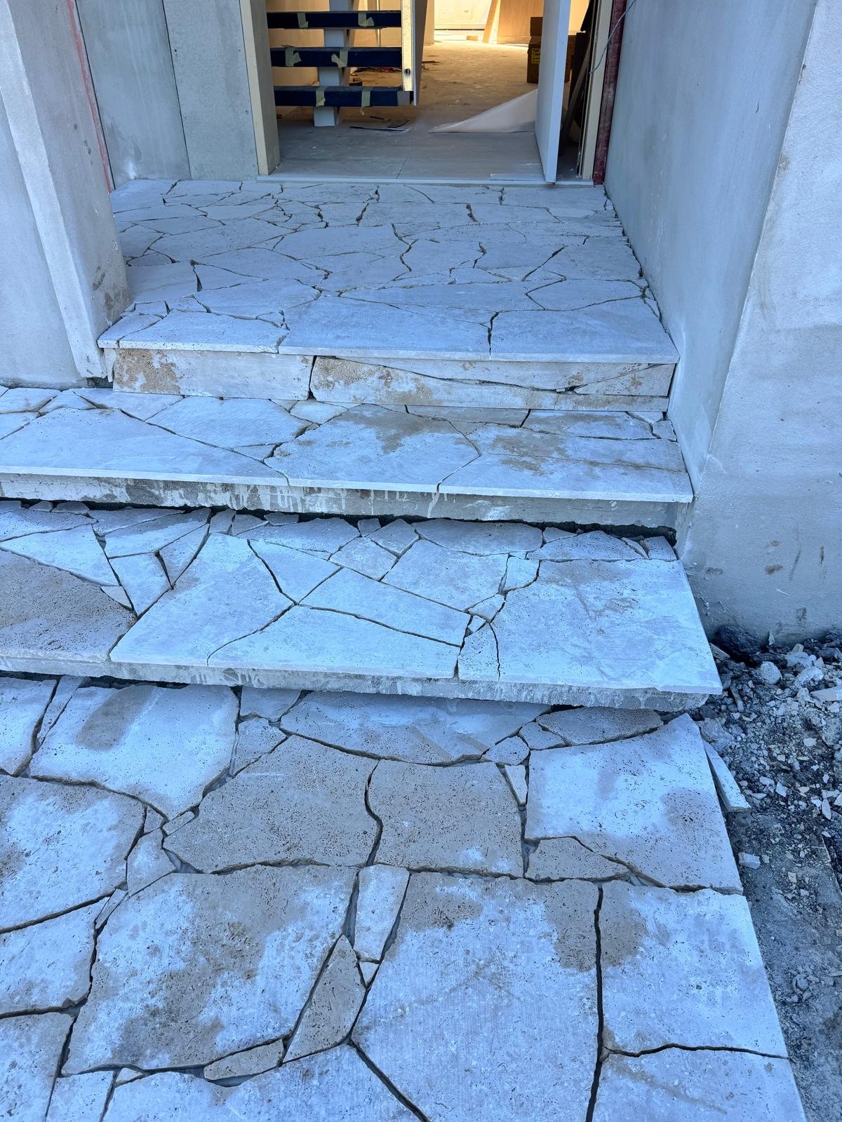 Crazy paving steps outdoors